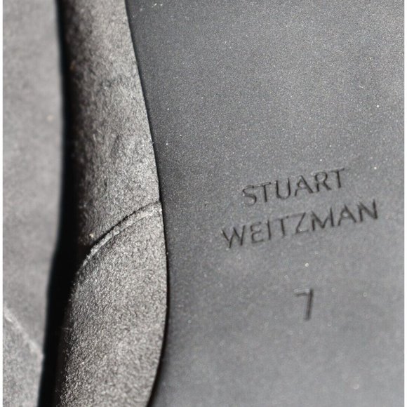 $950 STUART WEITZMAN GENNA CITY SUEDE OVER THE KNEE BOOT slate dark grey 7 (PA36 - Picture 7 of 8